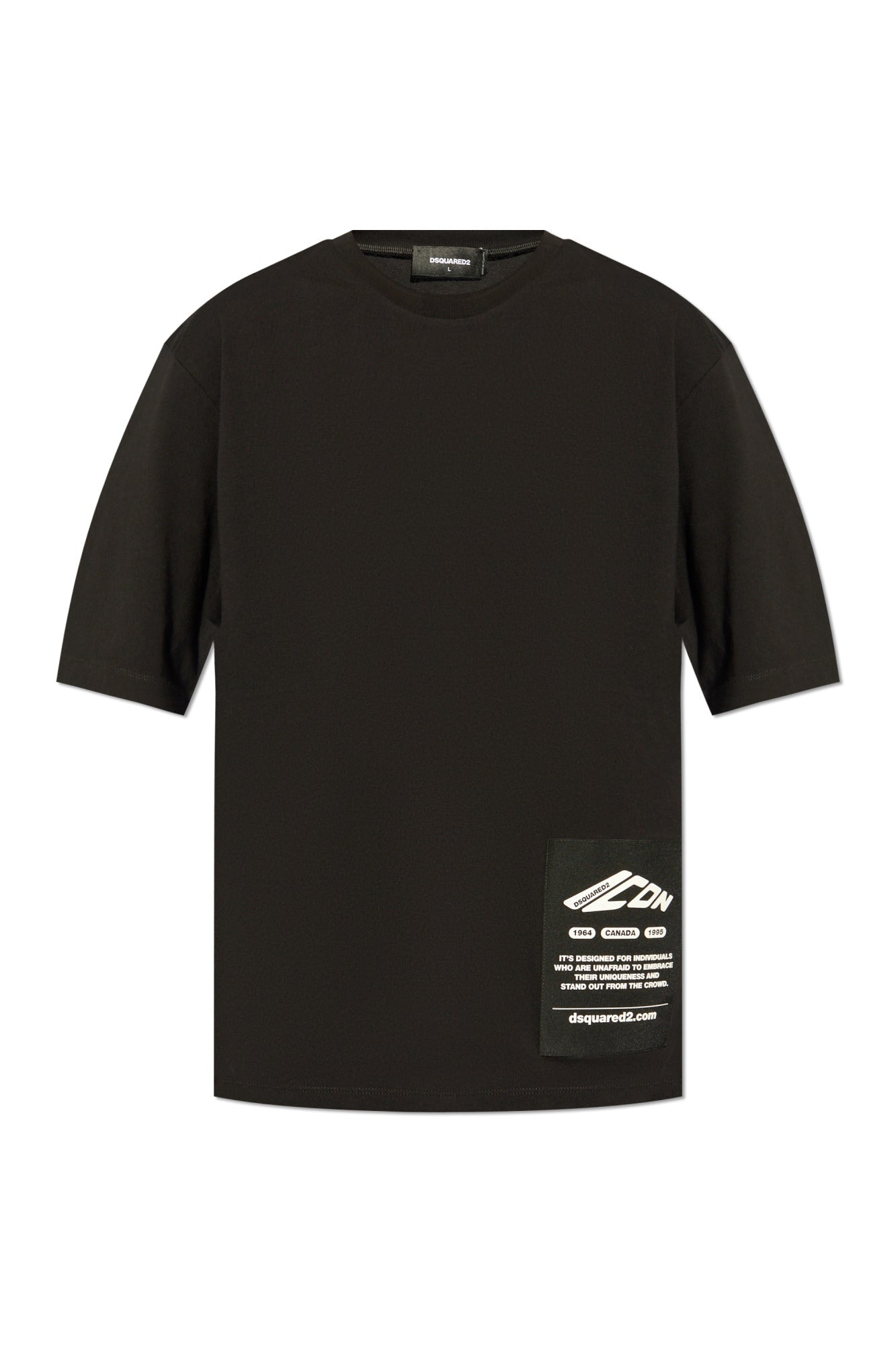 Tricou DSQUARED2, Black Logo Patch, Black - S79GC0101D20033900