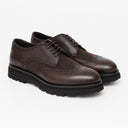 Pantofi FRANCESCHETTI, Brogue Style, Leather Detail, Dark Brown