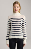 Pulover JOOP, Bleumarin Stripes Print, White
