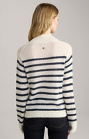 Pulover JOOP, Bleumarin Stripes Print, White
