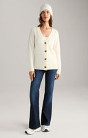 Pulover JOOP, Alpaka Mix, V Neck, Clean White