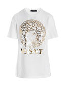 TRICOU VERSACE, Imprimeu Gold, Alb