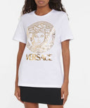 TRICOU VERSACE, Imprimeu Gold, Alb