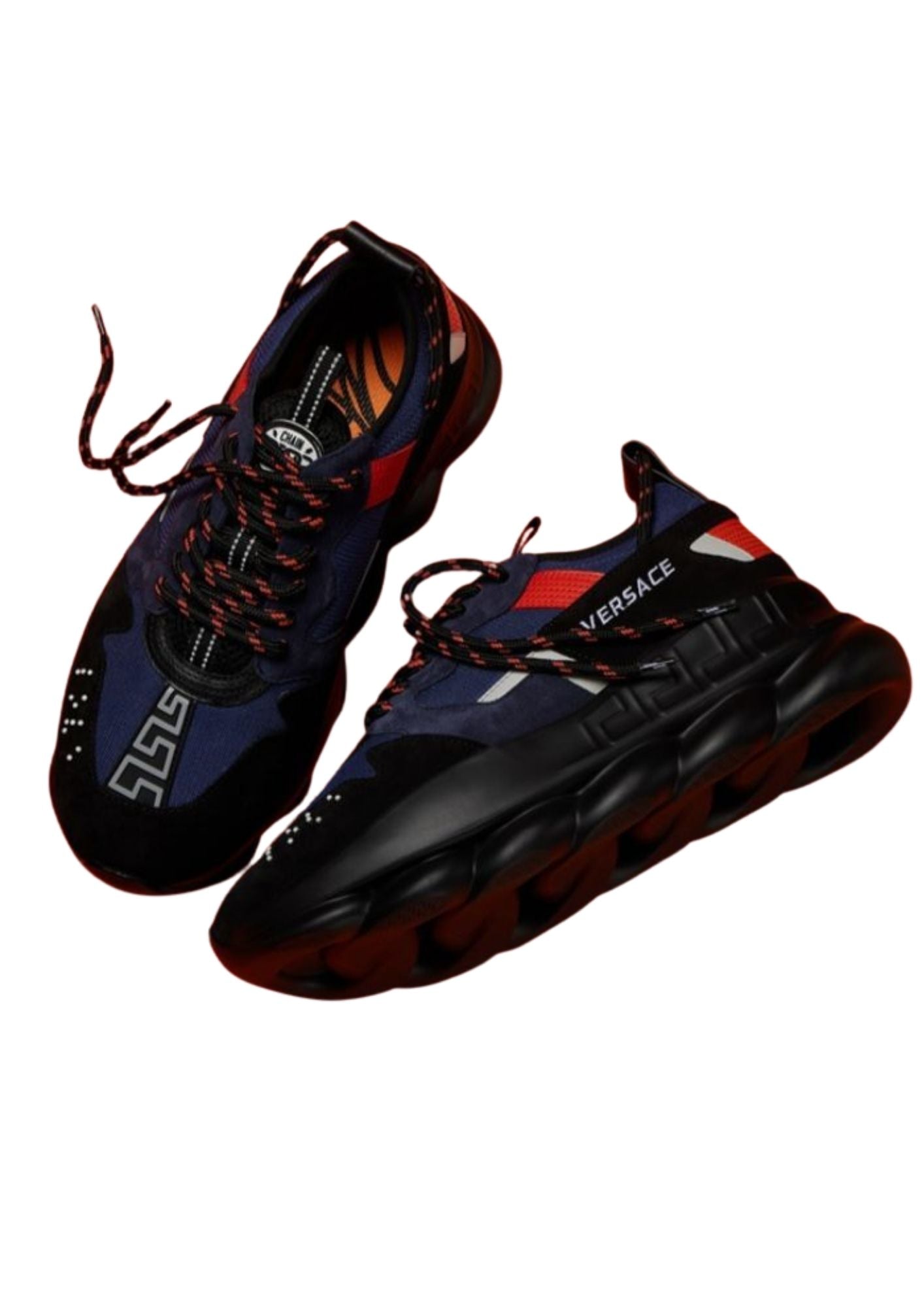 SNEAKERS VERSACE, CHAIN REACTION V2, Red and Blue