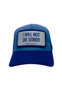 Sapca JOHN HATTER, I Will Not Die Sober Blue