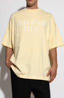 Tricou FEAR OF GOD, Essentials YELLOW T-shirt with printed logo