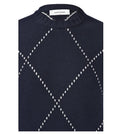 Pulover GRAN SASSO,Diamond-patterned cashmere crew neck sweater,Bleumrin