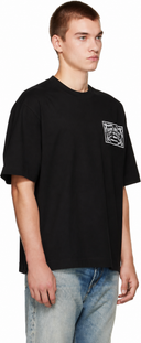 Tricou OFF WHITE, Embroidered Paisley Logo T-Shirt - Negru