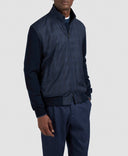 JACHETA Paul & Shark,Merino Extrafine wool hybrid zip-up Sweater