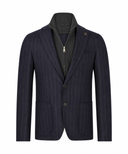 Jacheta GRAN SASSO, Pinstripe jacket with removable knit bib,blue navy