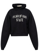 Hanorac FEAR OF GOD, BLACK Sweatshirt with embroidered logo