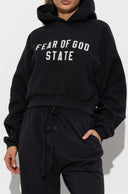 Hanorac FEAR OF GOD, BLACK Sweatshirt with embroidered logo