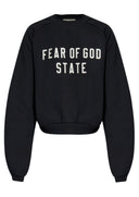 Bluza FEAR OF GOD, Essentials BLACK Sweatshirt with embroidered logo