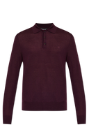 Tricou polo DSQUARED2 cu maneca lunga si logo brodat – Burgundy