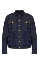 Jacheta DSQUARED2,  NAVY BLUE Quilted jacket with mixed materials