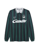 Tricou polo HOPEIUM Football Striped cu maneca lunga – Verde