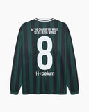 Tricou polo HOPEIUM Football Striped cu maneca lunga – Verde