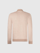 Bluza GRAN SASSO, Prince of Wales jacquard silk and wool polo, Beige