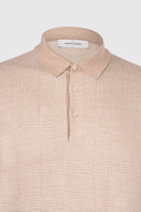Bluza GRAN SASSO, Prince of Wales jacquard silk and wool polo, Beige