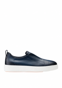 Loafers Santoni, blue leather slip-on sneaker