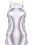Top THE ATTICO, Crystal-Embellished Tank,White