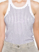 Top THE ATTICO, Crystal-Embellished Tank,White