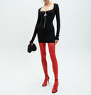 Rochie THE ATTICO, Mini, Logo Insert, Black