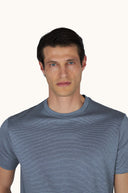 Tricou PAUL&SHARK, COTTON & SILK Silk and cotton T-shirt with micro stripe pattern