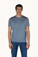 Tricou PAUL&SHARK, COTTON & SILK Silk and cotton T-shirt with micro stripe pattern