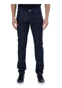BLUGI CORNELIANI, Dark Wash Slim-fit Denim Pants, Bleumarin