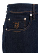 BLUGI CORNELIANI, Clasic Slim-fit Denim Pants, Bleumarin
