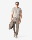 PANTALONI CORNELIANI, technical wool fabric joggers, Dark Beige