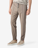 PANTALONI CORNELIANI, technical wool fabric joggers, Dark Beige