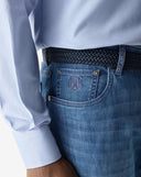 BLUGI CORNELIANI, 7.2 o.z. stretch denim jeans, Blue
