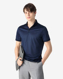 Tricou CORNELIANI, button-up lisle thread polo shirt, Bleumarin