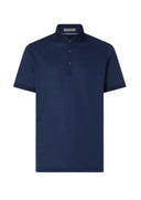 Tricou CORNELIANI, button-up lisle thread polo shirt, Bleumarin