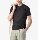 Tricou CORNELIANI, Black crew neck stretch cotton jersey t-shirt