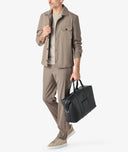 Pantaloni CORNELIANI, Dark beige technical wool chinos