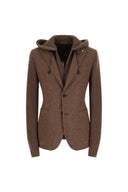 Jacheta LBM, IVAN wool jersey blazer, Maro