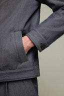 Jacheta L.B.M 1911, Wool-cotton overshirt in graphite blue