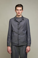 Jacheta L.B.M 1911, Wool-cotton overshirt in graphite blue