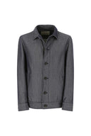Jacheta L.B.M 1911, Wool-cotton overshirt in graphite blue