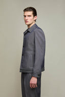 Jacheta L.B.M 1911, Wool-cotton overshirt in graphite blue