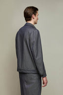 Jacheta L.B.M 1911, Wool-cotton overshirt in graphite blue