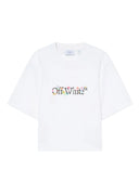 Trcicou OFF WHITE, Bookish Glowing Flower Crop T-shirt