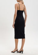 Rochie OFF WHITE, Black midi dress with contrasting OFF logo