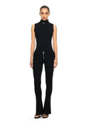 TOP OFF WHITE, Off Stamp Rib Kat Top, Negru