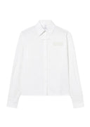 CAMASA OFF WHITE, Popeline Long-Sleeved Shirt, Alb