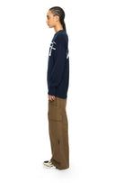 Pulover OFF WHITE, Bookish Shared Knit Crewneck, Bleumarin