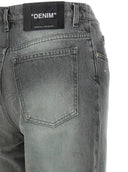 Blugi OFF WHITE, cut-out straight jeans, Grey